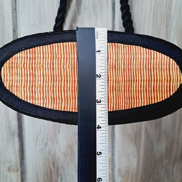 Bamboo Weave Purse Handbag Satin Trim Vacation Resort Travel Boho Beach Date - Picture 9 of 16